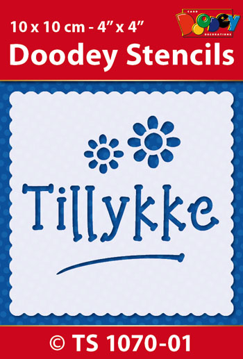 TS1070-01 Doodey Stencil , 10x10 cm