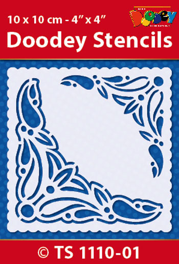 TS1110-01 Doodey Stencil ,10x10 cm Corners