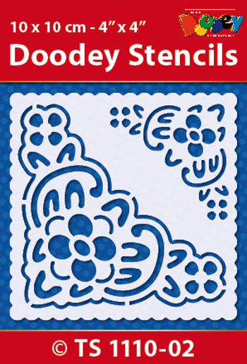 TS1110-02 Doodey Stencil ,10x10 cm Corners (2)