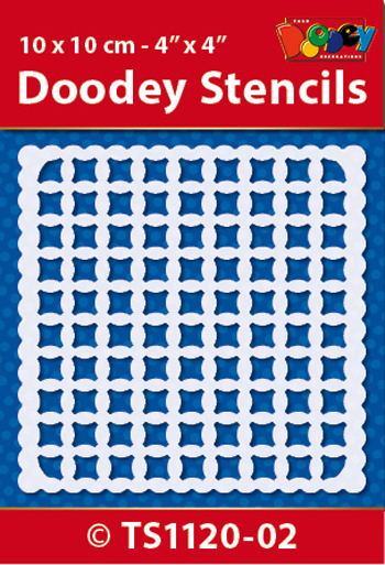 TS1120-02 Doodey Stencil , 10x10 cm Pattern
