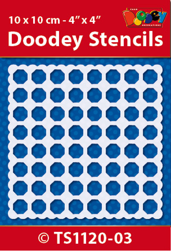 TS1120-03 Doodey Stencil , 10x10 cm Pattern