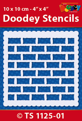 TS1125-01 Doodey Stencil , 10x10 cm Brick Wall