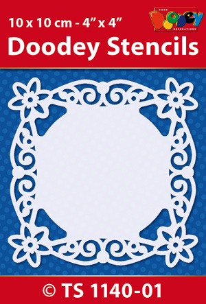 TS1140-01 Doodey Stencil , 10x10 cm Pictureframe