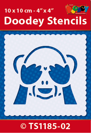 TS1185-02 Doodey Stencil , 10x10 cm Emoticon 02