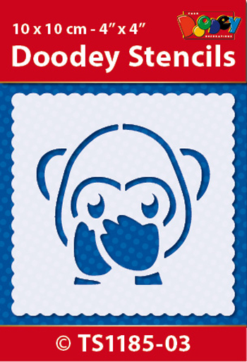 TS1185-03 Doodey Stencil , 10x10 cm Emoticon 03