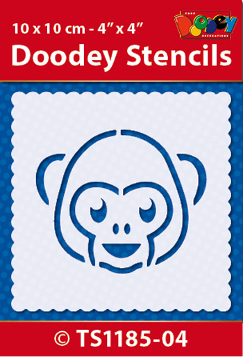 TS1185-04 Doodey Stencil , 10x10 cm Emoticon 04