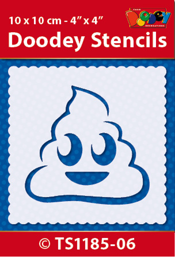 TS1185-06 Doodey Stencil , 10x10 cm Emoticon 06