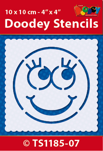TS1185-07 Doodey Stencil , 10x10 cm Emoticon 07