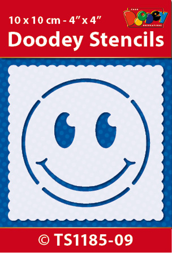 TS1185-09 Doodey Stencil , 10x10 cm Emoticon 09