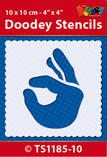TS1185-10 Doodey Stencil , 10x10 cm Emoticon 10