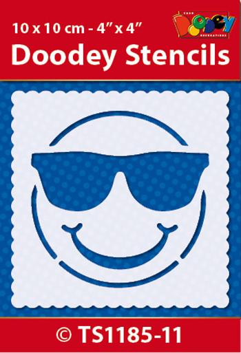 TS1185-11 Doodey Stencil , 10x10 cm Emoticon 11