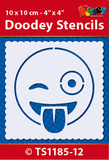 TS1185-12 Doodey Stencil , 10x10 cm Emoticon 12