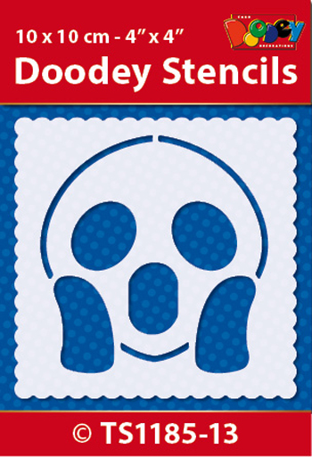 TS1185-13 Doodey Stencil , 10x10 cm Emoticon 13