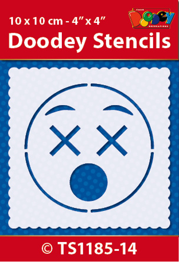 TS1185-14 Doodey Stencil , 10x10 cm Emoticon 14
