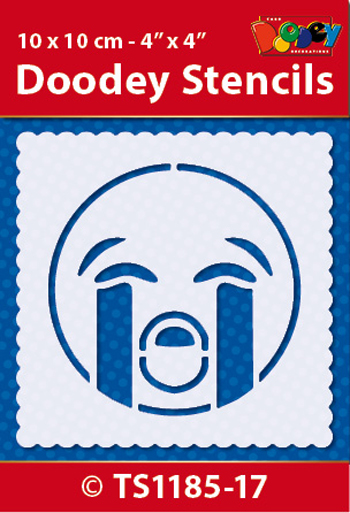 TS1185-17 Doodey Stencil , 10x10 cm Emoticon 17