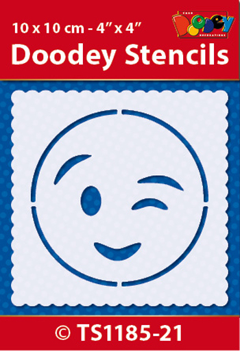 TS1185-21 Doodey Stencil , 10x10 cm Emoticon 21