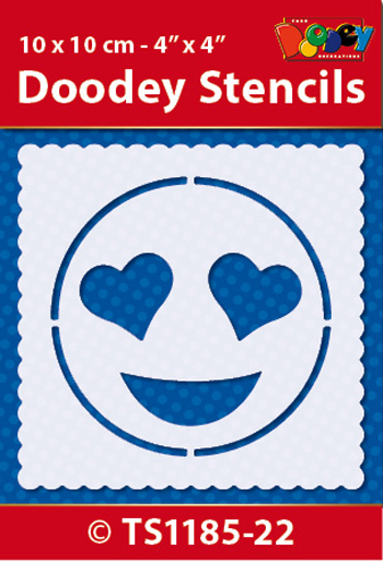 TS1185-22 Doodey Stencil , 10x10 cm Emoticon 22