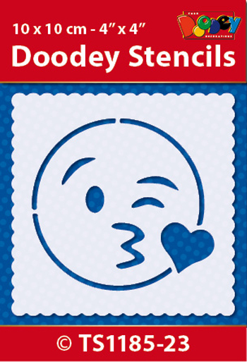 TS1185-23 Doodey Stencil , 10x10 cm Emoticon 23