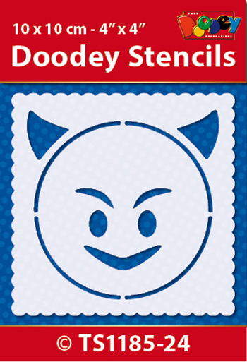 TS1185-24 Doodey Stencil , 10x10 cm Emoticon 24