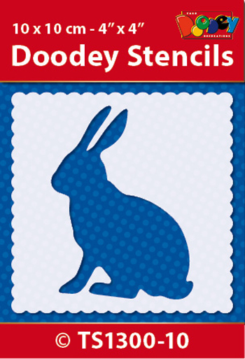 TS1300-10 Doodey Stencil , 10x10 cm Rabbit