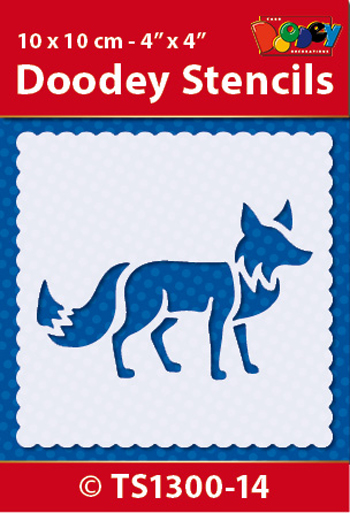 TS1300-14 Doodey Stencil , 10x10 cm Fox