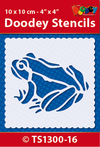 TS1300-16 Doodey Stencil , 10x10 cm Frog