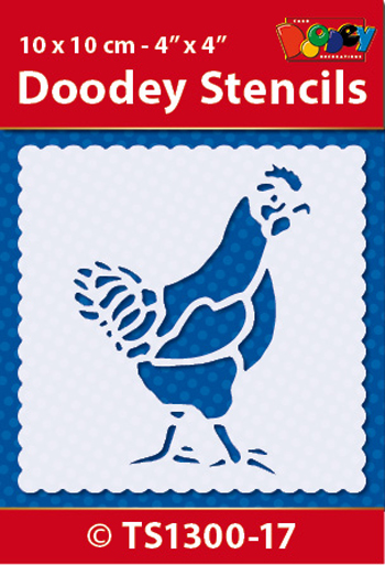 TS1300-17 Doodey Stencil , 10x10 cm Chicken