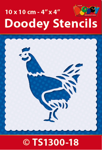 TS1300-18 Doodey Stencil , 10x10 cm Chicken