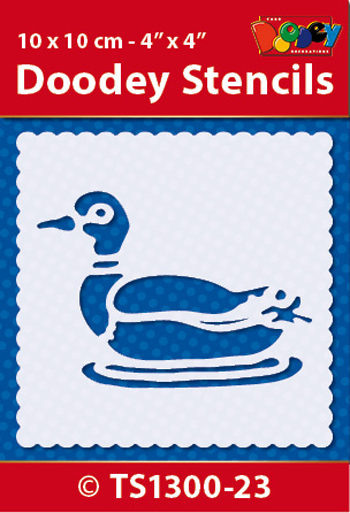 TS1300-23 Doodey Stencil , 10x10 cm Duck