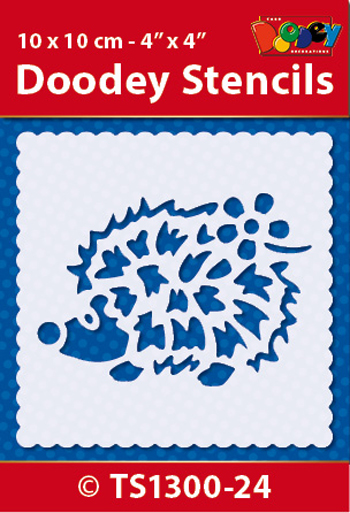 TS1300-24 Doodey Stencil , 10x10 cm Hedgehog