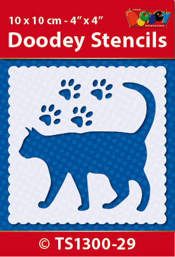 TS1300-29 Doodey Stencil , 10x10 cm Cat