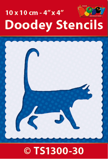 TS1300-30 Doodey Stencil , 10x10 cm Cat