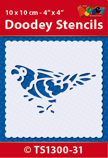 TS1300-31 Doodey Stencil , 10x10 cm Lovebird
