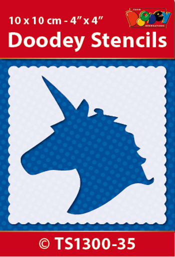 TS1300-35 Doodey Stencil , 10x10 cm Unicorn (2)