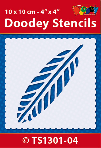 TS1301-04 Doodey Stencil , 10x10 cm Leaf