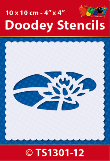 TS1301-12 Doodey Stencil , 10x10 cm Water Lily