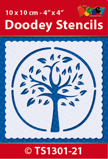 TS1301-21 Doodey Stencil , 10x10 cm Tree
