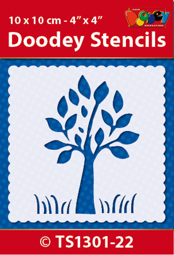 TS1301-22 Doodey Stencil , 10x10 cm Tree