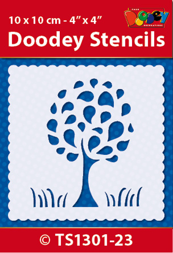 TS1301-23 Doodey Stencil , 10x10 cm Tree