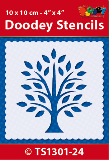 TS1301-24 Doodey Stencil , 10x10 cm Tree