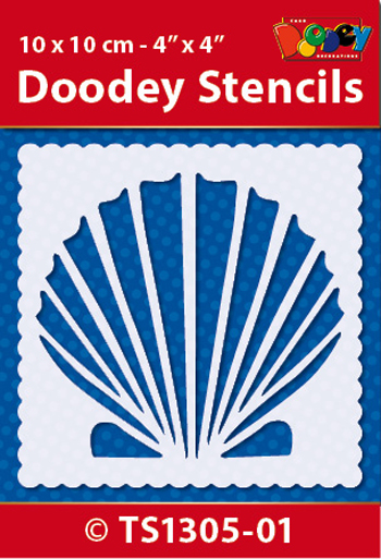 TS1305-01 Doodey Stencil , 10x10 cm Shell