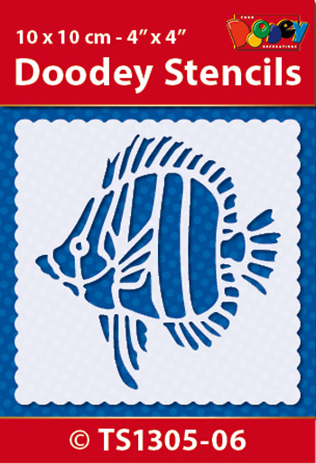 TS1305-06 Doodey Stencil , 10x10 cm Fish