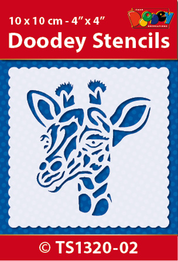 TS1320-02 Doodey Stencil , 10x10 cm Giraffe