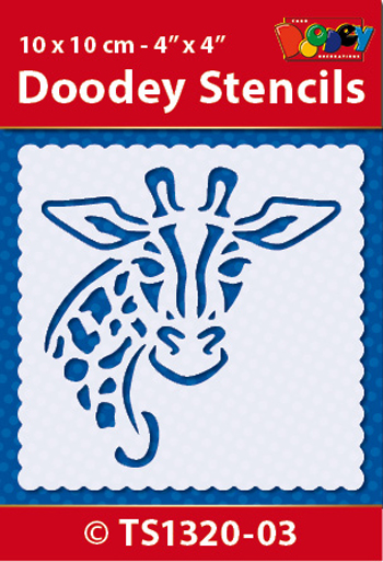 TS1320-03 Doodey Stencil , 10x10 cm Giraffe
