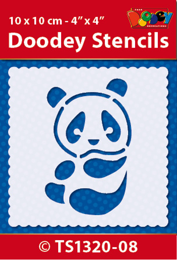 TS1320-08 Doodey Stencil , 10x10 cm Panda
