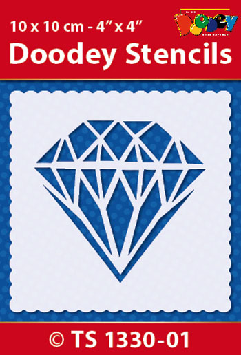 TS1330-01 Doodey Stencil , 10x10 cm Diamond