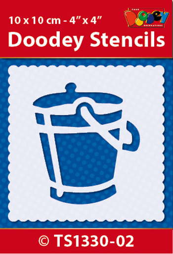 TS1330-02 Doodey Stencil , 10x10 cm Bucket