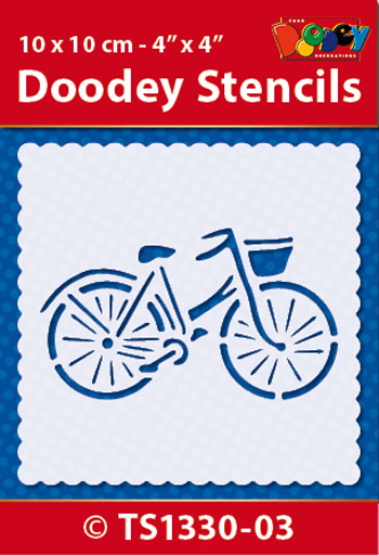 TS1330-03 Doodey Stencil , 10x10 cm  Bicycle