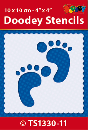TS1330-11 Doodey Stencil , 10x10 cm  Feet