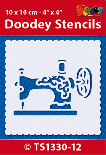 TS1330-12 Doodey Stencil , 10x10 cm  Sewing Machine